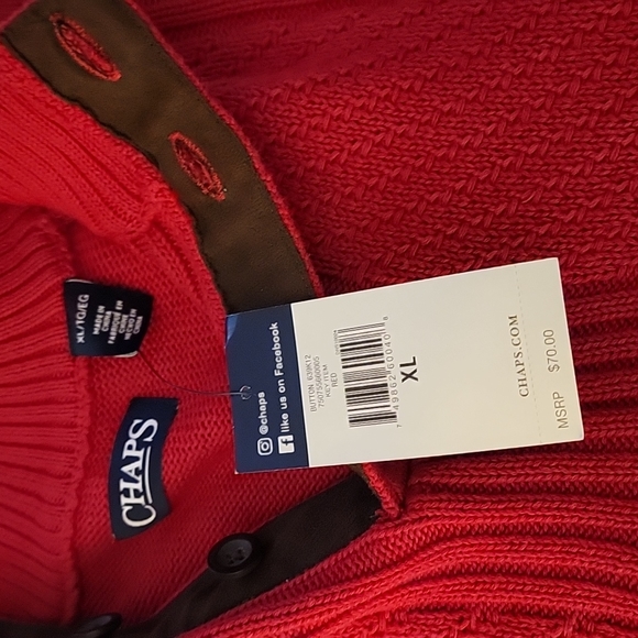 Chaps 1/4 Button Down Sweater - Picture 2 of 4